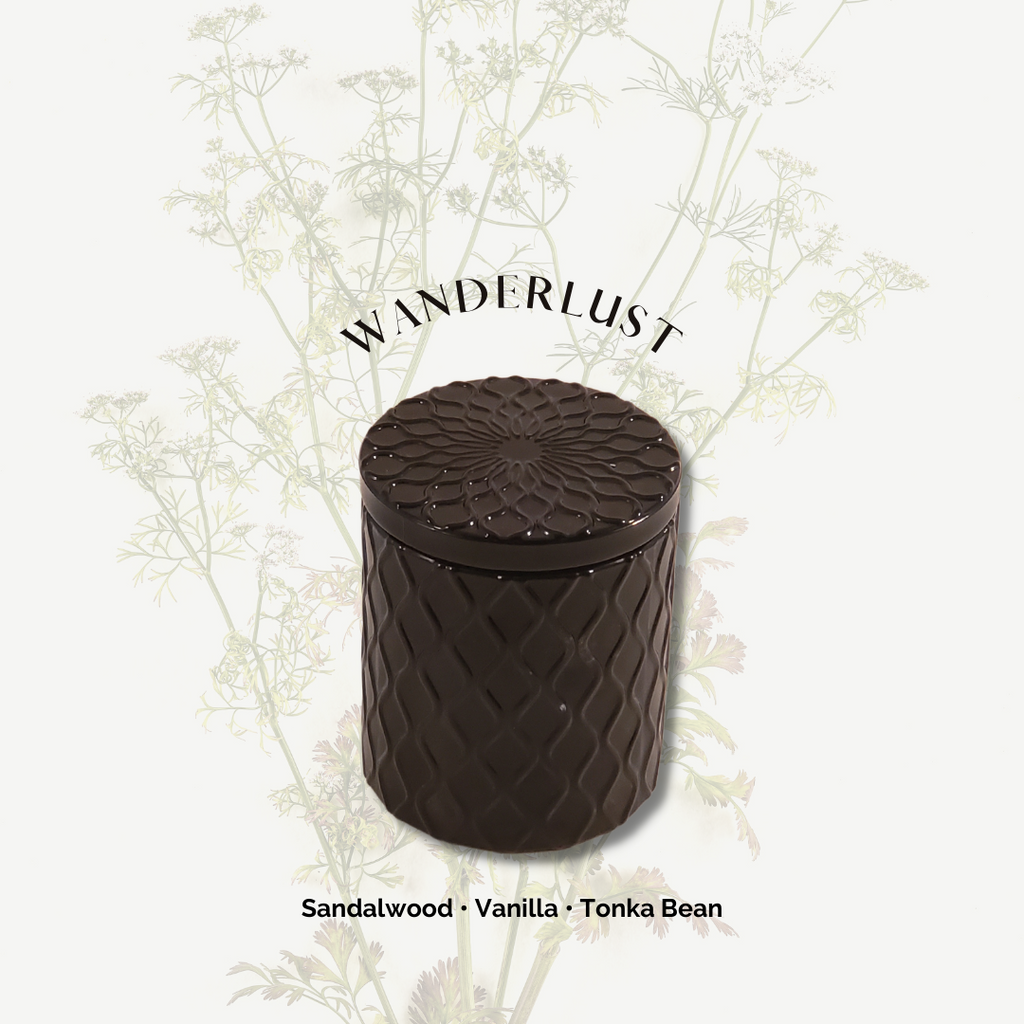 Wanderlust fragrance in black Madison Vessel 